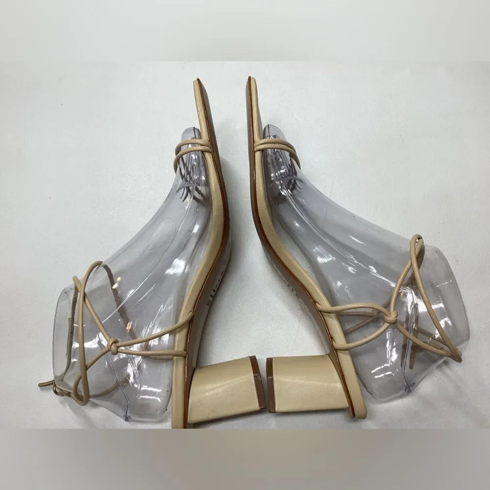 Schutz‎ Pompeii Beige Mid Ankle Strappy Sandals Size 9